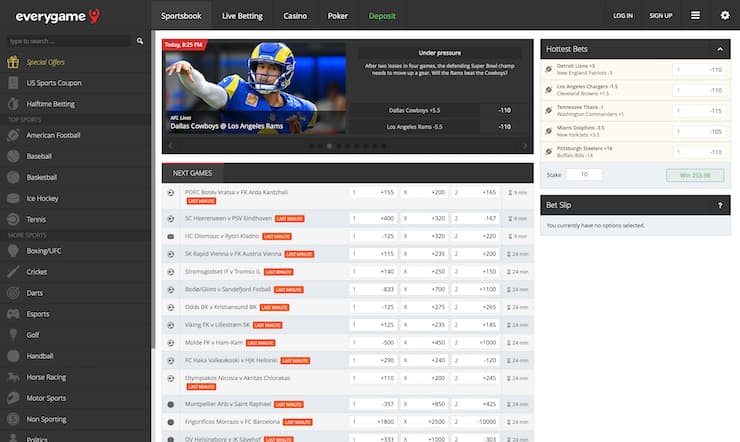 Everygame Quebec Sports Betting Site