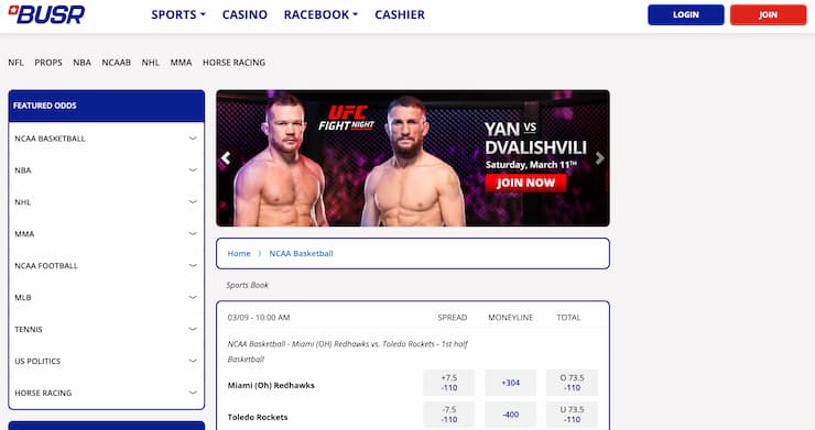 busr ufc sports betting lines